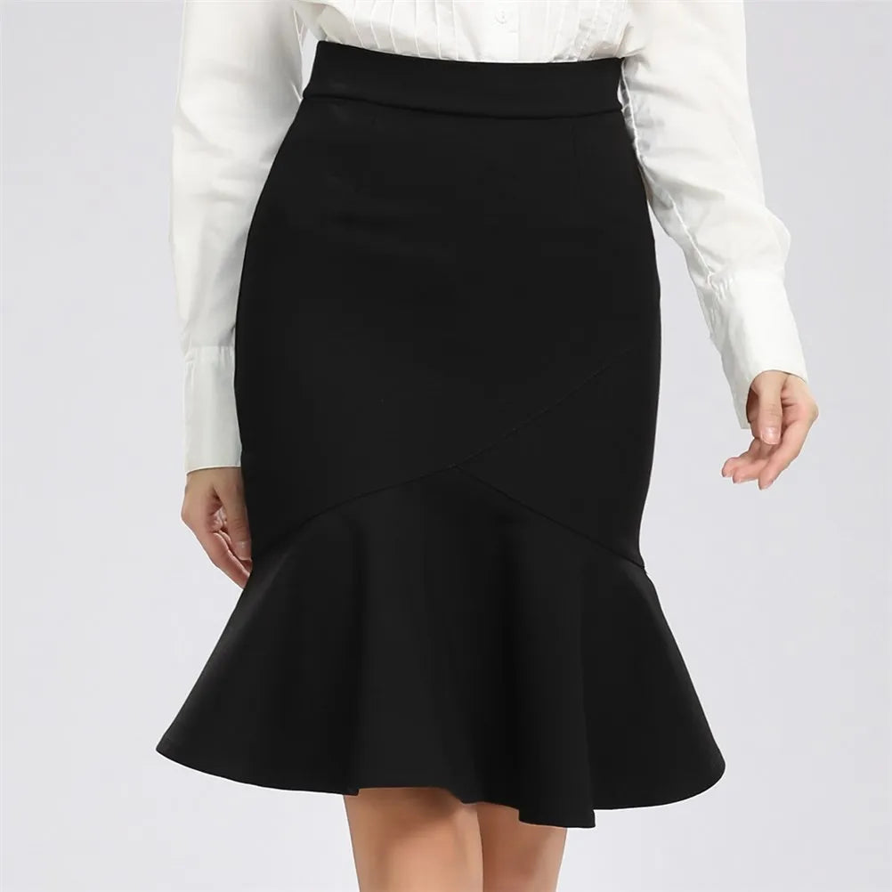 Version of high waist bag hip stretch skirt ruffled A word skirt fishtail skirt