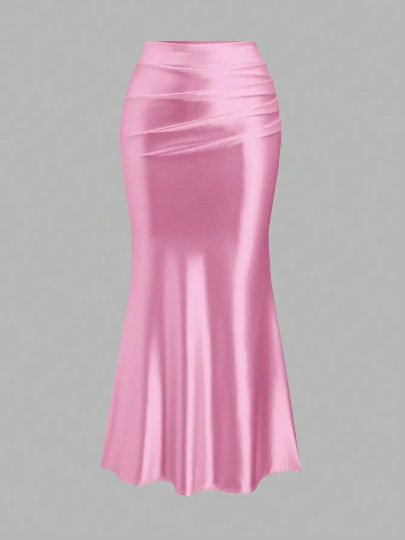 White Pleated Fishtail Skirt